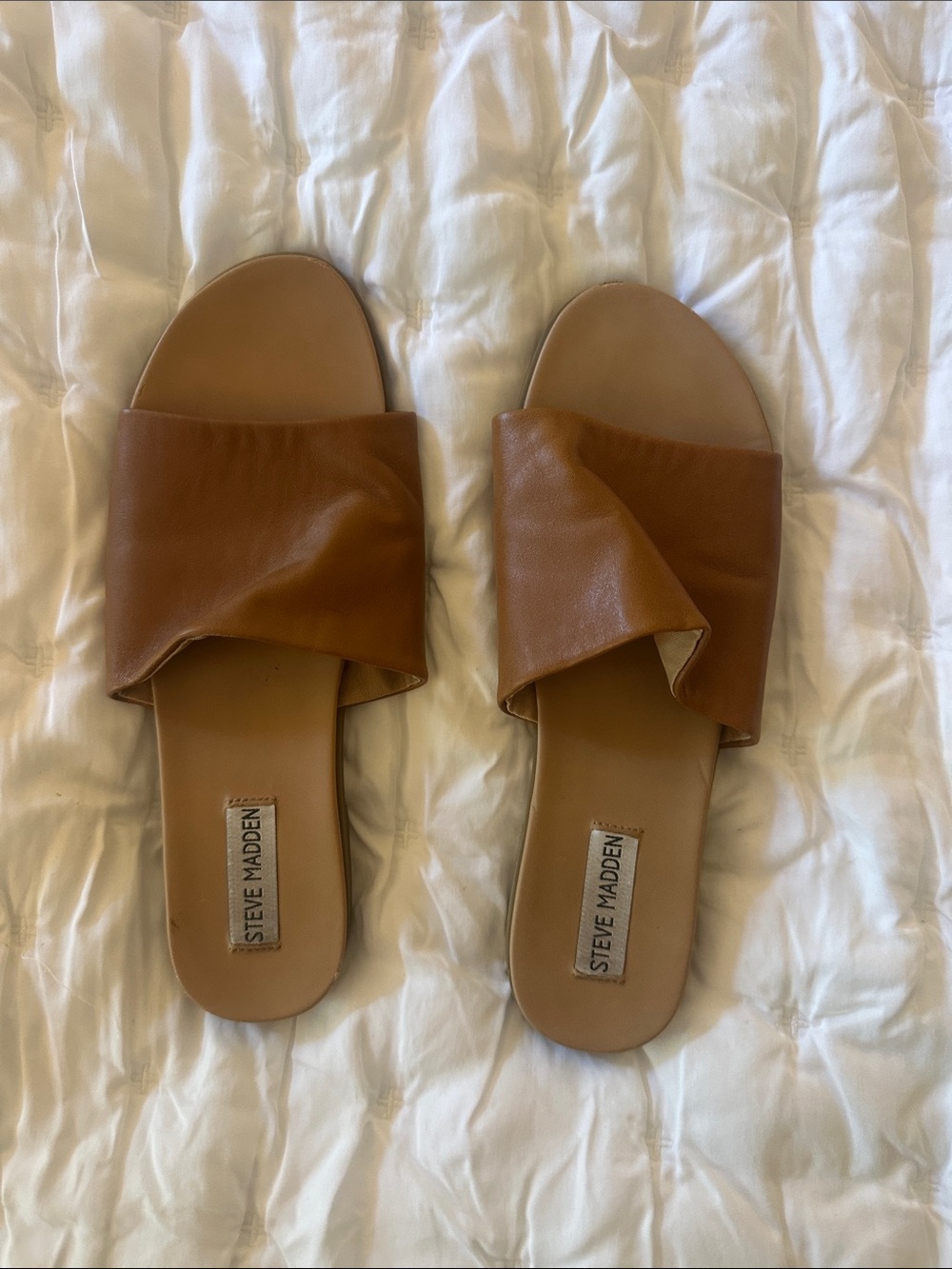 Steve Madden Brown Leather Slide sandals